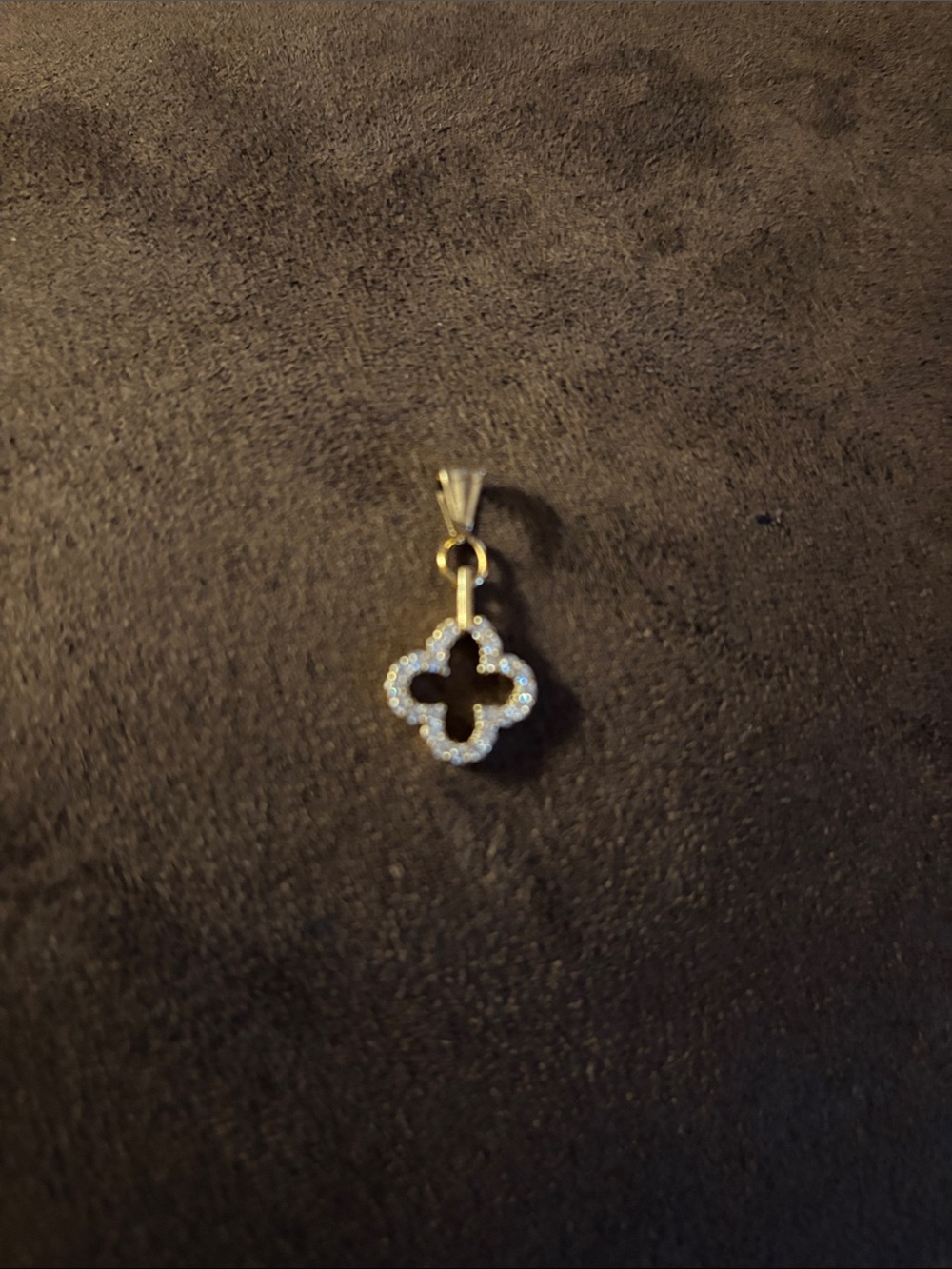 Rose & Maine gold Clover gold plated Pendant with Pavé Crystals - Women Jewelry